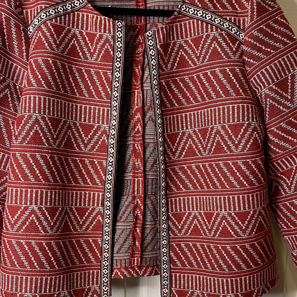 Justfab Red Patterned Women's Jacket - image 2